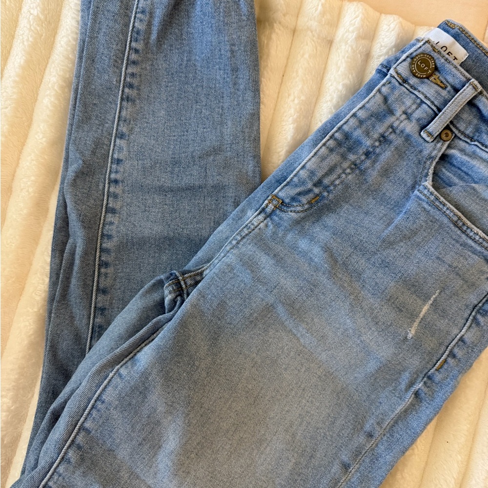 LOFT high Waist Skinny Women's Blue Jeans - Picture 3 of 9